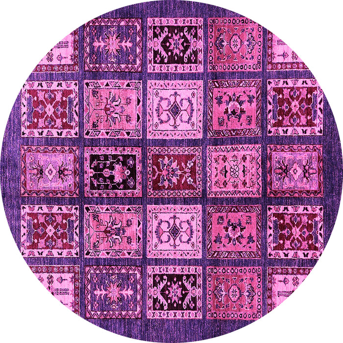 Round Abstract Pink Modern Rug, abs614pnk