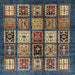 Square Machine Washable Abstract Brown Rug, wshabs614