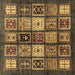 Square Machine Washable Abstract Brown Modern Rug, wshabs614brn