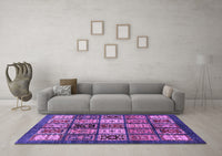 Machine Washable Abstract Purple Modern Rug, wshabs614pur