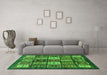 Machine Washable Abstract Green Modern Area Rugs in a Living Room,, wshabs614grn