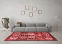 Machine Washable Abstract Red Modern Rug, wshabs614red