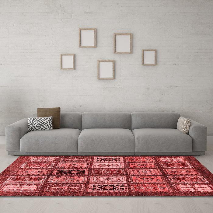 Modern Red Washable Rugs