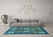 Machine Washable Abstract Light Blue Modern Rug in a Living Room, wshabs614lblu