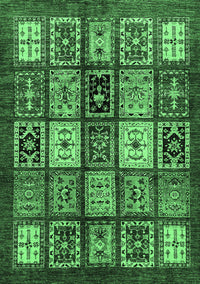 Abstract Emerald Green Modern Rug, abs614emgrn