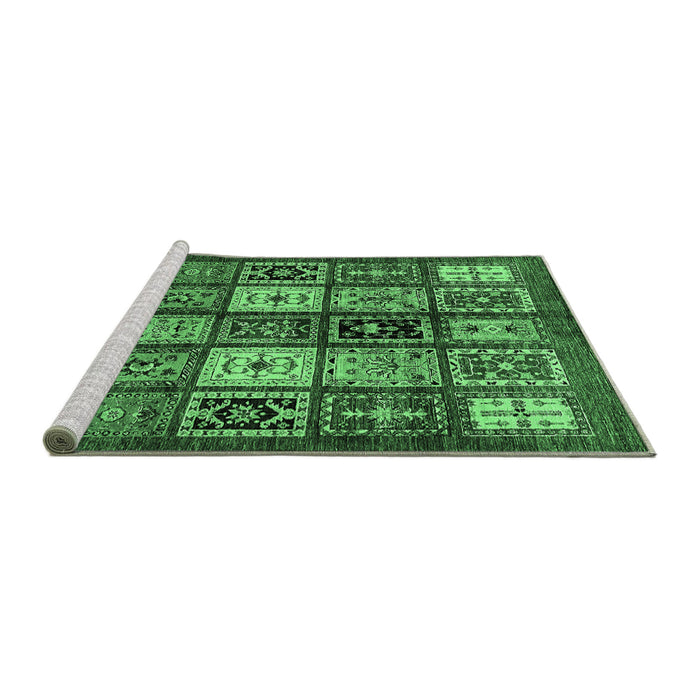 Sideview of Machine Washable Abstract Emerald Green Modern Area Rugs, wshabs614emgrn