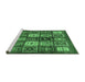 Sideview of Machine Washable Abstract Emerald Green Modern Area Rugs, wshabs614emgrn