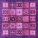 Square Machine Washable Abstract Pink Modern Rug, wshabs614pnk