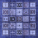 Square Machine Washable Abstract Blue Modern Rug, wshabs614blu