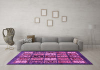 Machine Washable Abstract Pink Modern Rug, wshabs614pnk