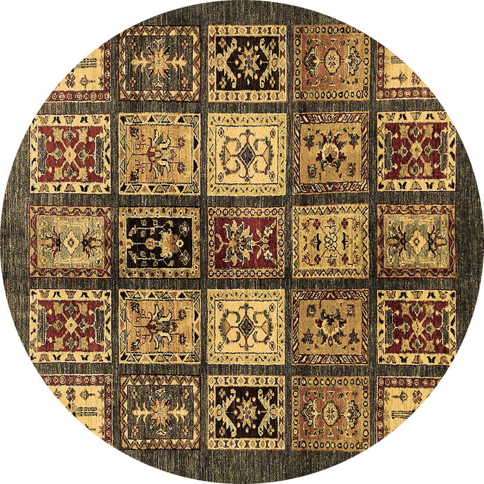 Round Machine Washable Abstract Brown Modern Rug, wshabs614brn