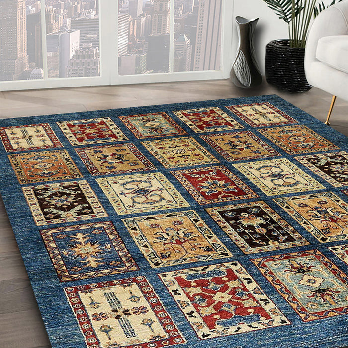 Machine Washable Abstract Brown Rug in a Family Room, wshabs614