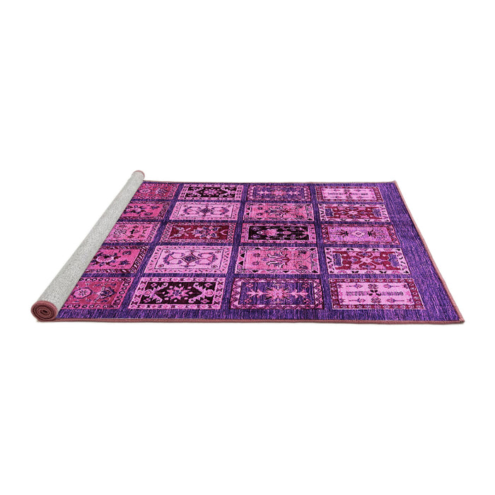 Sideview of Machine Washable Abstract Pink Modern Rug, wshabs614pnk