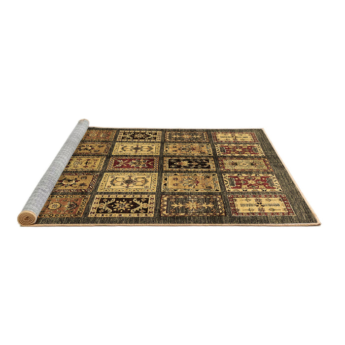 Sideview of Machine Washable Abstract Brown Modern Rug, wshabs614brn
