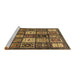 Sideview of Machine Washable Abstract Brown Modern Rug, wshabs614brn