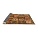 Sideview of Abstract Orange Modern Rug, abs614org