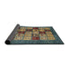 Sideview of Abstract Black Modern Rug, abs615