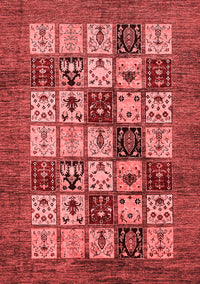 Abstract Red Modern Rug, abs615red