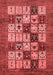 Abstract Red Modern Area Rugs