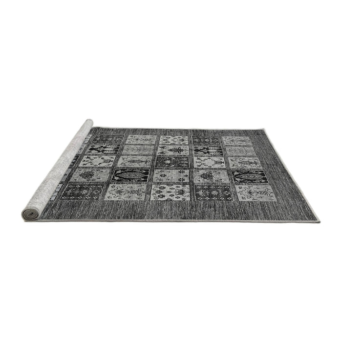 Sideview of Machine Washable Abstract Gray Modern Rug, wshabs615gry