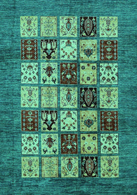 Abstract Turquoise Modern Rug, abs615turq