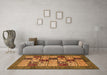 Machine Washable Abstract Orange Modern Area Rugs in a Living Room, wshabs615org