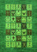 Abstract Green Modern Rug, abs615grn