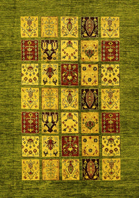 Abstract Yellow Modern Rug, abs615yw