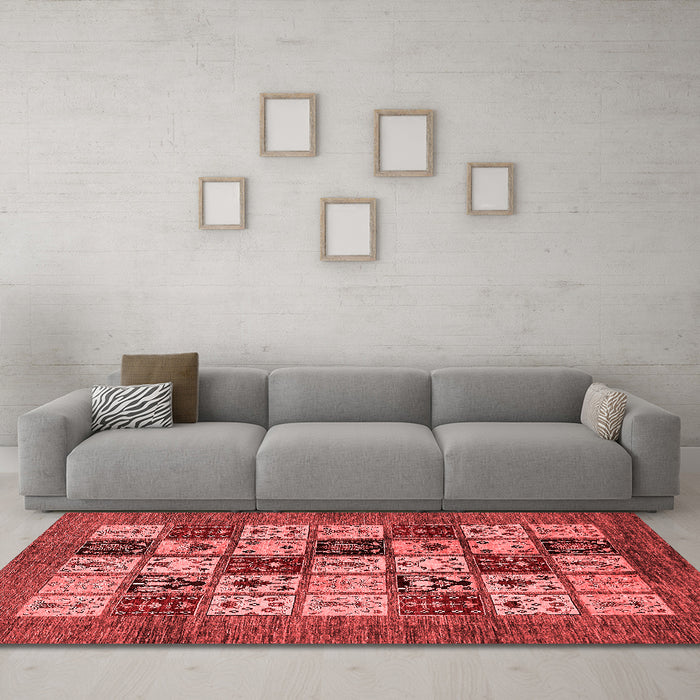 Modern Red Washable Rugs