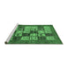 Sideview of Machine Washable Abstract Emerald Green Modern Area Rugs, wshabs615emgrn