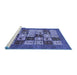 Sideview of Machine Washable Abstract Blue Modern Rug, wshabs615blu