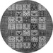 Round Abstract Gray Modern Rug, abs615gry