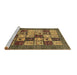 Sideview of Machine Washable Abstract Brown Modern Rug, wshabs615brn