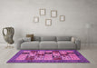 Machine Washable Abstract Pink Modern Rug in a Living Room, wshabs615pnk