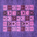 Square Machine Washable Abstract Purple Modern Area Rugs, wshabs615pur