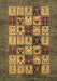 Machine Washable Abstract Brown Modern Rug, wshabs615brn