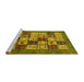 Sideview of Machine Washable Abstract Yellow Modern Rug, wshabs615yw