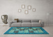 Machine Washable Abstract Light Blue Modern Rug in a Living Room, wshabs615lblu