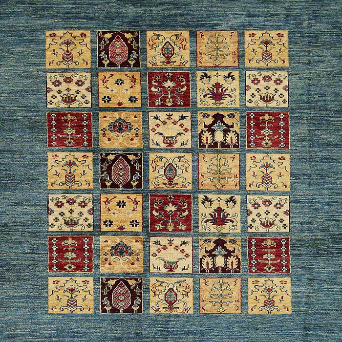 Square Abstract Black Modern Rug, abs615