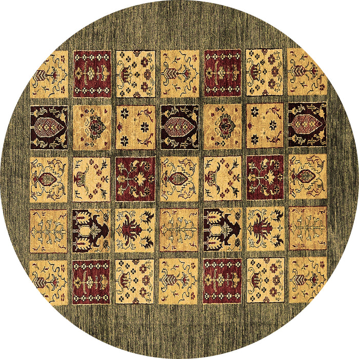 Round Machine Washable Abstract Brown Modern Rug, wshabs615brn