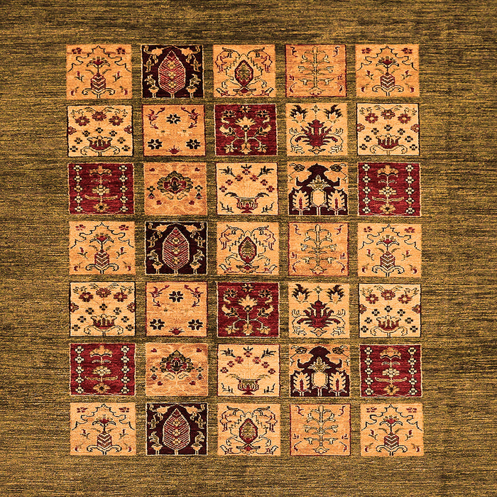 Square Machine Washable Abstract Orange Modern Area Rugs, wshabs615org