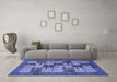 Machine Washable Abstract Blue Modern Rug in a Living Room, wshabs615blu