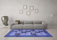 Machine Washable Abstract Blue Modern Rug, wshabs615blu