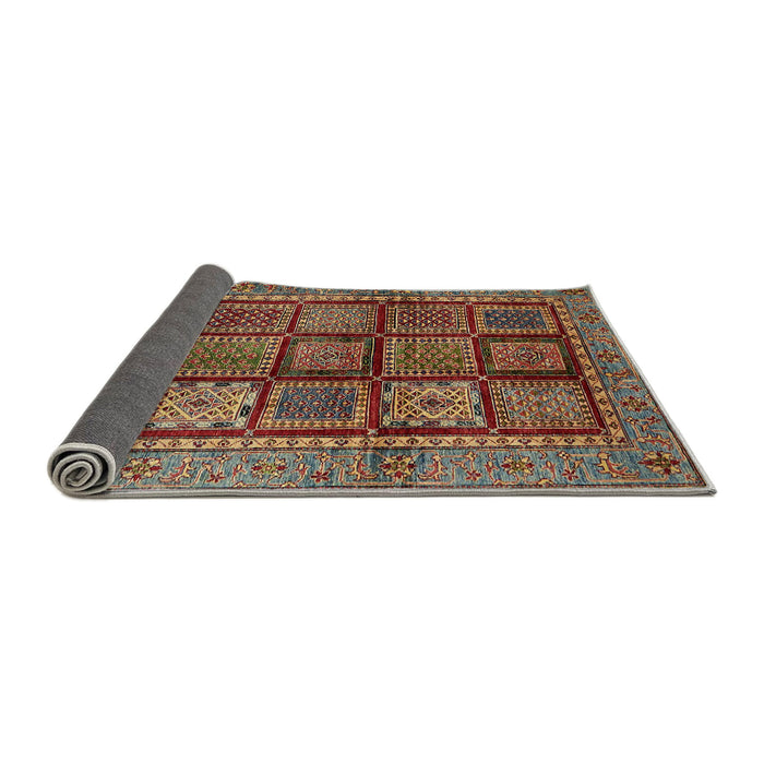 Sideview of Abstract Saffron Red Modern Rug, abs616