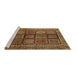 Sideview of Machine Washable Abstract Brown Modern Rug, wshabs616brn