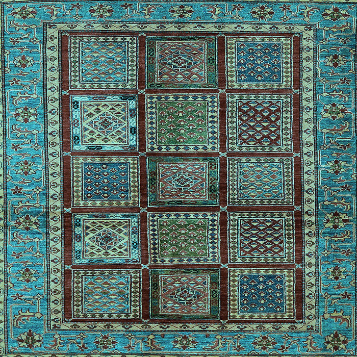 Square Abstract Light Blue Modern Rug, abs616lblu