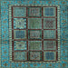 Square Abstract Light Blue Modern Rug, abs616lblu