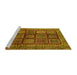 Sideview of Machine Washable Abstract Yellow Modern Rug, wshabs616yw