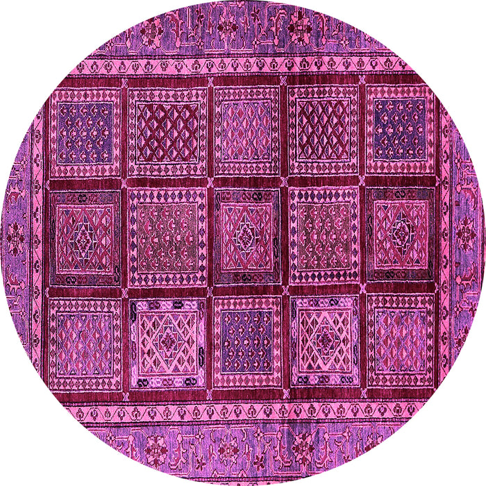 Round Abstract Pink Modern Rug, abs616pnk