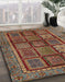 Abstract Saffron Red Modern Rug in Family Room, abs616